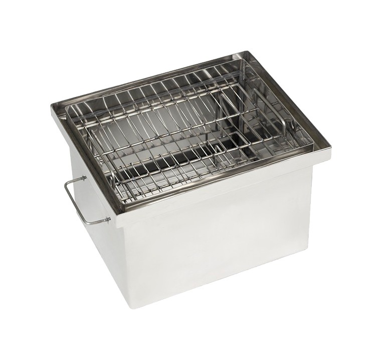 Коптильня горячего копчения Дид Коптенко малая домиком нерж. сталь 380x320x360