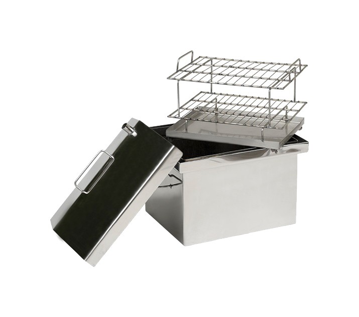 Домашняя коптильня с гидрозатвором Дид Коптенко малая домиком нерж. сталь 380x320x360