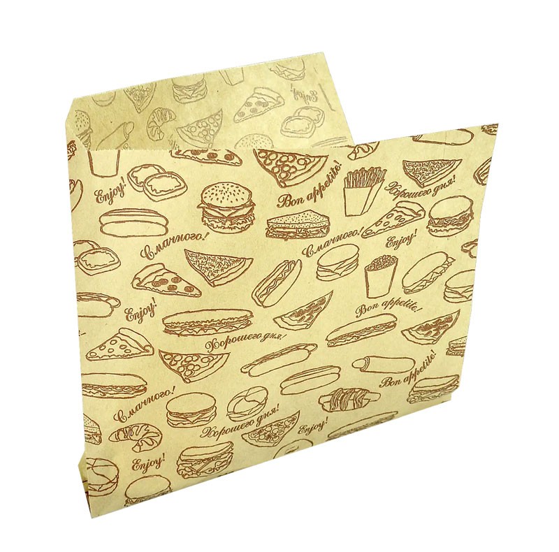 Бумажный пакет уголок Fast Food