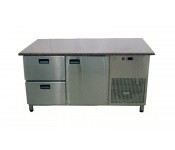 Холодильный стол для пиццы Tehma с гранитной столешницей 1 дверь + 2 ящика без борта