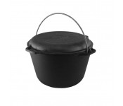 Казан чугунный туристический с крышкой-сковородкой 8 л Brizoll KT08-2