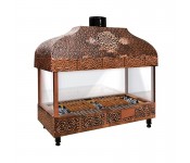 Медный гриль для древесного угля со стеклом GGM Gastro KGOA10