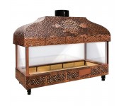 Медный гриль для древесного угля со стеклом GGM Gastro KGOA15