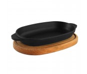 Сковорода чугунная овальная с подставкой 180х100х25 мм Brizoll H1810-D