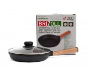 Сковорода чугунная с крышкой Optima 200х35 мм Brizoll O2035-P-C