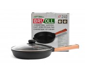 Сковорода чугунная с крышкой Optima Black 200х35 мм Brizoll O2035-P1-C