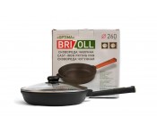Сковорода чугунная с крышкой Optima Black 260х40 мм Brizoll O2640-P1-C
