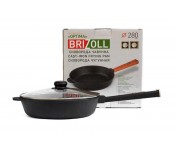 Сковорода чугунная с крышкой Optima Black 280х60 мм Brizoll O2860-P1-C