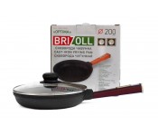 Сковорода чугунная с крышкой Optima Bordo 200х35 мм Brizoll O2035-P2-C