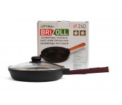 Сковорода чугунная с крышкой Optima Bordo 240х40 мм Brizoll O2440-P2-C