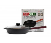 Сковорода чугунная с крышкой Optima Bordo 260х60 мм Brizoll O2660-P2-C