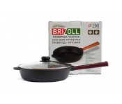 Сковорода чугунная с крышкой Optima Bordo 280х60 мм Brizoll O2860-P2-C