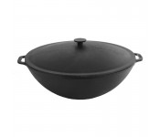 Сковорода чугунная WOK с крышкой 8 л Brizoll W36-1