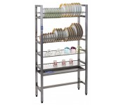 Стеллаж из нержавейки для сушки тарелок и стаканов