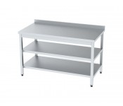 Стол производственный с 2-мя полками и бортом Tehma