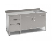 Стол-тумба с ванной моечной сварной КИЙ-В СТМВ-1С-2ДК-3Я