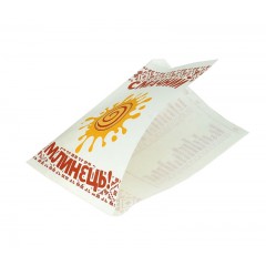 Бумажный пакет уголок для блинов «Смачний млинець» жиростойкий 200х140 мм. (39)