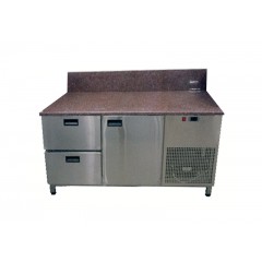 Холодильний стіл для піци Tehma 14741 з гранітної стільницею 1 двері + 2 ящика