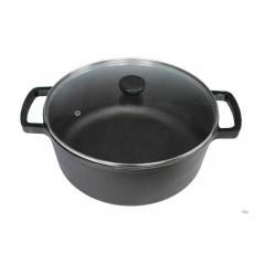 Кастрюля чугунная со стеклянной крышкой 4 л Brizoll P-4L-6