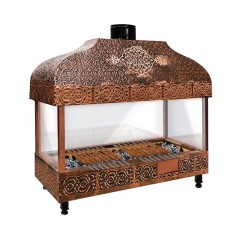 Медный гриль для древесного угля со стеклом GGM Gastro KGOA10