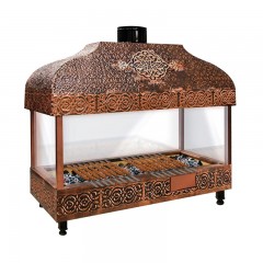 Медный гриль для древесного угля со стеклом GGM Gastro KGOA12