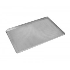 Противень алюминиевый, перфорированный 600х400х20, 3 борта 90°, 1 борт 45° Brillis
