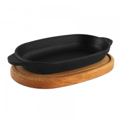 Сковорода чугунная овальная с подставкой 180х100х25 мм Brizoll H1810-D