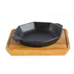 Сковорода чугунная восьмигранная с подставкой 140х25 мм Brizoll H8-1425-D