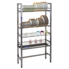 Стеллаж из нержавейки для сушки тарелок и стаканов