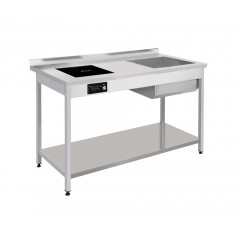 Стіл-мийка з індукційною плитою КІЙ-У СМВК-4-1І. 1С (1500х600, 3,5 кВт)