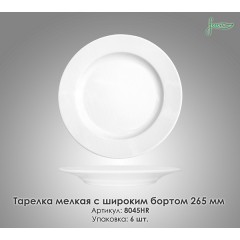Тарелка мелкая с широким бортом Farn 8045HR