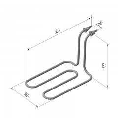 ТЭН на сосисковарку ФС-2 КИЙ-В 161 Е 10/1,3 П 220