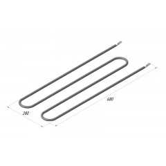 ТЭН на тепловую витрину для попкорна КИЙ-В ВТПК 262 Б10/1,3 Т 220
