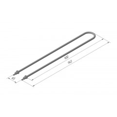 ТЭН на тепловую витрину КИЙ-В ВТН-5, ВТН-6 184 А 10/0,8Т 220