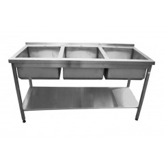 Ванна моечная производственная Tehma 3 секции, без полки