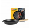 Чугунная сковорода гриль Optima 260х40 мм Brizoll O2640G-P