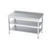 Стол производственный с 2-мя полками и бортом Tehma