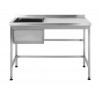 Стол-мойка с ванной Tehma нержавеющая сталь