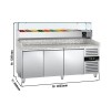 Холодильный стол для пиццы с витриной GGM Gastro POS208N#AGG203ND