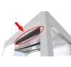 Випарник холодильного агрегату розташований у верхній частині вітрини