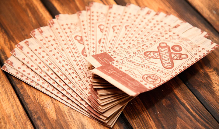 Бумажный пакет для французского хот-дога 841